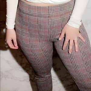 Brand new red white and black plaid pants